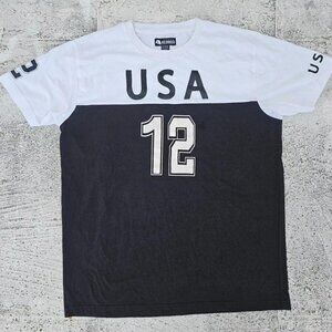 US Forces Men Tee Black/White Tshirt USA 12 T shirt Size L